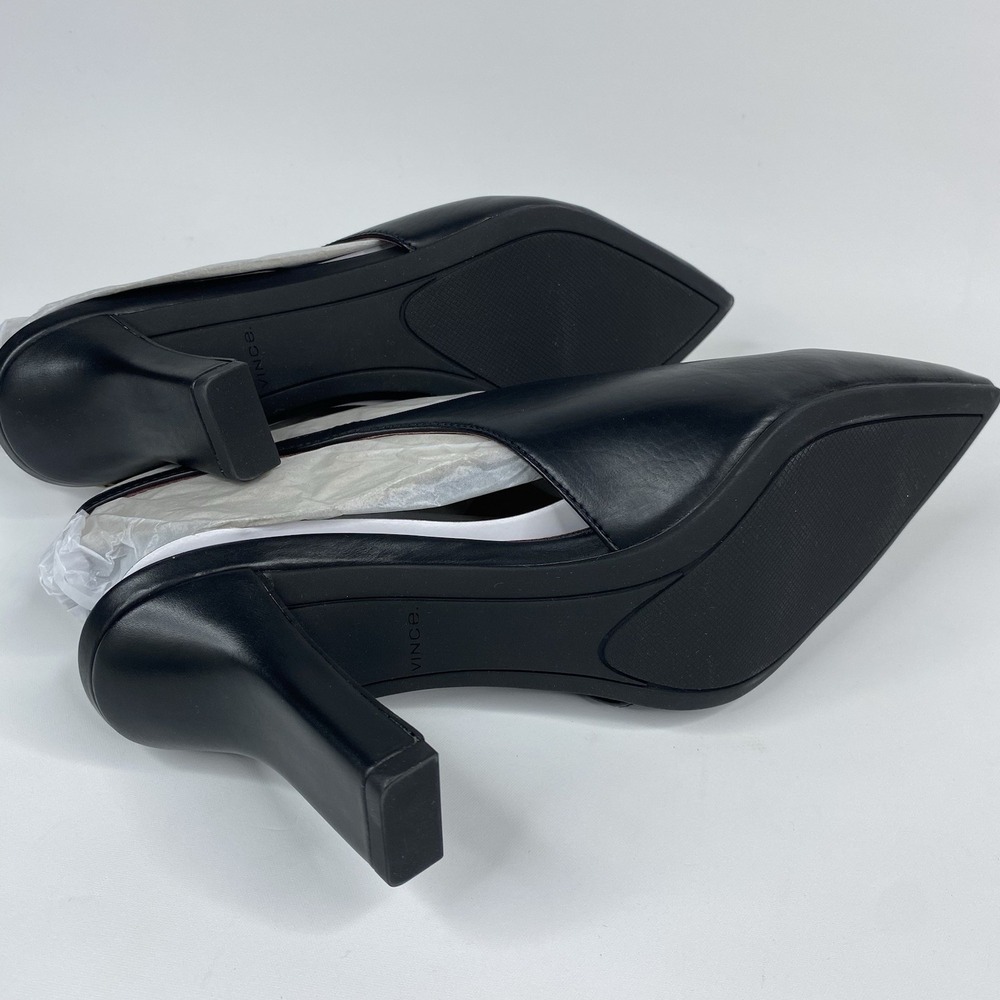 Vince Devi Black Leather Slingback Heels Pointed Toe Pumps Women's Size 9M - Picture 13 of 16